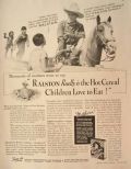 1934 Ralston Purina Wheat Cereal Ad ~ Tom Mix Photo