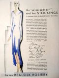 1930 Realsilk Hosiery Ad ~ Skyscraper Girl