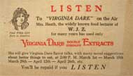 Vintage WJZ Radio Blotter ~ Virginia Dare Extracts