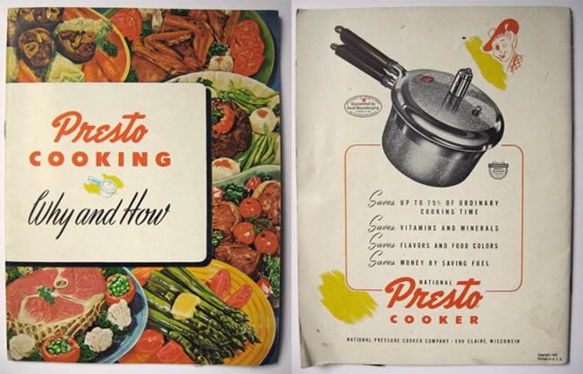 1943 Presto Pressure Cooker Recipe Booklet