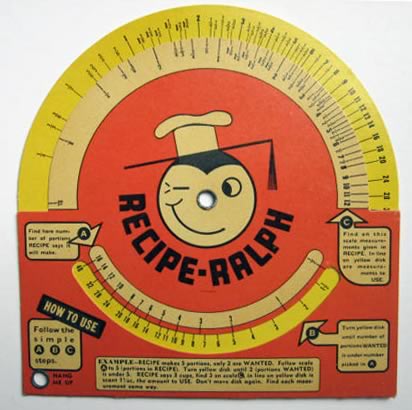 Recipe Ralph ~ Vintage Portion Adjustment Wheel