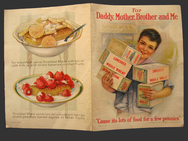 1917 Shredded Wheat Ad/Folded Pamphlet