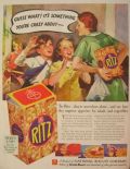 1936 Vintage Nabisco Ritz Crackers Ad ~ Something You're Crazy About
