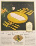 1927 Rogers Bros. Silverplate Ad ~ Versailles Cabinet, Plate d'Or