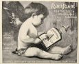 1896 Rubifoam Ad ~ Baby Cupid with Arrow Engraving
