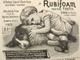1893 Rubifoam Ad ~ Gorgeous Child with Dog Engraving