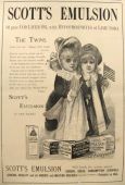 1890 Scott's Emulsion Tonic ~ Beautiful Art ~ Twins