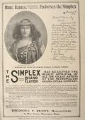 1904 Simplex Piano Player Ad ~ Opera Star Emma Eames Photo