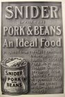 1914 Snider Pork & Beans Ad