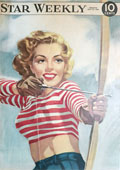 1949 Star Weekly Cover ~ Woman Archer, Archery