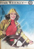 1949 Star Weekly Cover ~ Woman Boat Captain