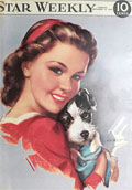 1949 Star Weekly Cover ~ Woman with Puppy ~ Jules Erbit