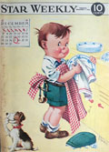 1946 Star Weekly Cover ~ Boy Washes Dishes for Christmas