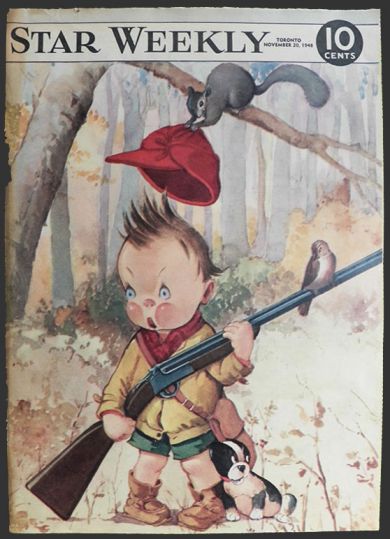 1948 Star Weekly Cover ~ Boy Hunts with Dog ~ Charles Twelvetrees