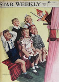 1950 Star Weekly Cover - Kids Watch Puppet Show