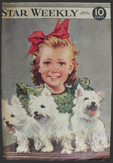 1948 Star Weekly Cover ~ Child with Westies