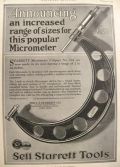 1924 Starrett Micrometer Ad ~ No. 224