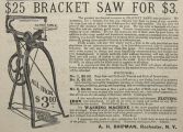 1879 Antique Shipman Bracket Saw Ad
