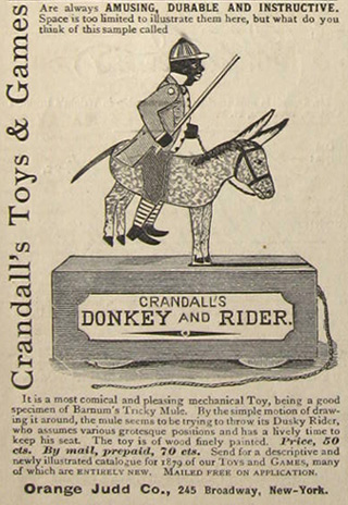 1879 Crandall's Donkey & Rider Mechanical Toy Ad