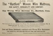 1880 Antique "Hartford" Woven Wire Mattress Ad