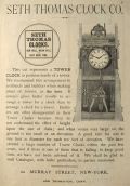 1883 Antique Seth Thomas Tower Clock Ad