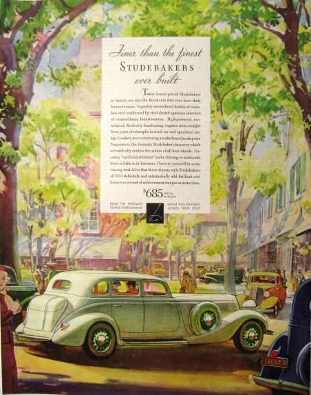 1934 Studebaker Ad ~ Skyway Style