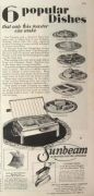 1928 Sunbeam Flat Toaster Ad ~ Makes 6 Popular Dishes