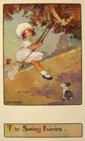 Agnes Richardson Postcard ~ Fairies Push Girl on Swing
