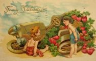 To My Valentine Postcard ~ Cupids with Wrecked Car