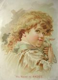 Andes Stoves & Ranges Trade Card ~ Boy with Lamb