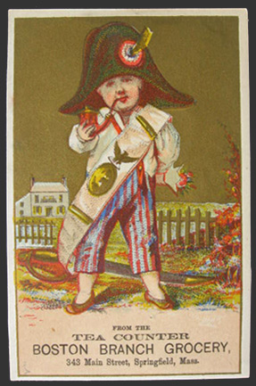 Lot of 2 Trade Cards ~ Boston Branch Grocery, Springfield, MA