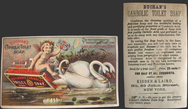 Buchan's Carbolic Soap Trade Card ~ Naked Boy with Swans