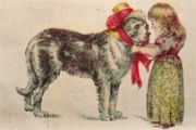 Burdock Blood Bitters Trade Card ~ Child Puts Hat on Dog