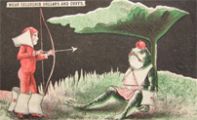 Celluloid Collars & Cuffs Trade Card ~ Archer Shoots Apple on Frog's Head