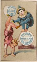 Clark's Mile End Cotton Trade Card/Calendar ~ Circus Performers
