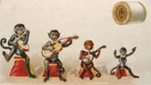 J&P Coats Thread Trade Card ~ Monkeys Play Instruments