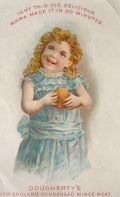 Dougherty's Mince Meat Trade Card ~ Girl w/ Curly Blond Hair