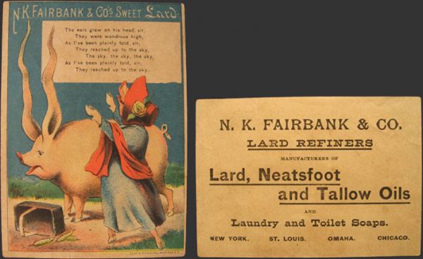 Fairbank Lard ~ Pig with LONG LONG Ears Trade Card