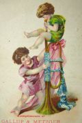 Haines Pianos Trade Card ~ Boys with Huge Trumpet