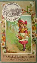 Farmers Favorite Grain Drill Trade Card ~ Macedon NY