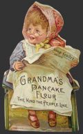 Grandma's Pancake Flour Die Cut Trade Card