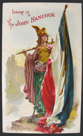 John Hancock Insurance Trade Card ~ Old German Flag (Mecklenburg?)