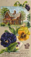 New Home Sewing Machine Trade Card ~ Pansies