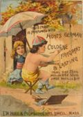 Hoyt's German Cologne Trade Card ~ Boy Paints Wal