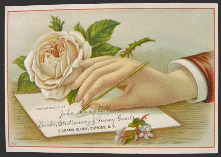 John Campbell Stationers Trade Card ~ Cohoes, NY