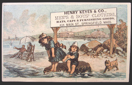 Henry Keyes Men's & Boys Clothing Trade Card ~ Springfield, MA