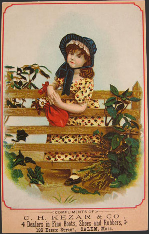 Kezar Shoes Trade Card ~ Salem, MA