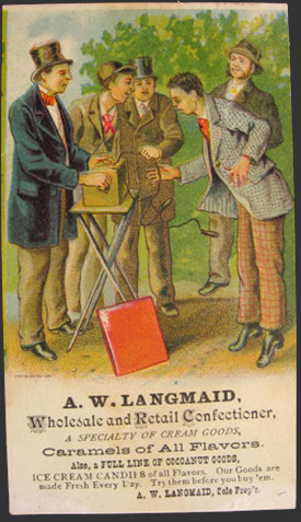 Langmaid Candy & Ice Cream Trade Card ~ Rutland, VT