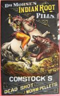 Dr. Morse's Indian Root Pills Trade Card ~ Indian Fights Bear