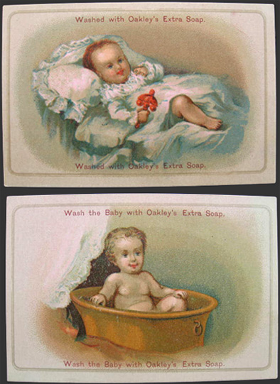 Oakley's Extra Soap Trade Card Lot of 2 ~ Babies
